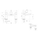 Riven Brushed Nickel Bath Filler dimensions