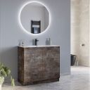 Odion Metallic Floor Standing Vanity Unit with White Basin 900mm