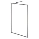Amien Gunmetal Clear Glass Bath Screen 1500x800mm