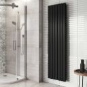 Perth Matt Black Double Vertical Flat Panel Radiator 1800x475mm