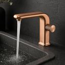 Detailed view showing the Manisa Brushed Bronze Basin Mono Tap running water