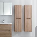 Erin Light Oak Wall Mounted Left Hand Tall Storage Cabinet