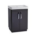 Tavistock Compass Gloss Clay Floor Standing Vanity Unit with Ceramic Basin 600mm
