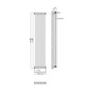 Clement Raw Metal Triple Vertical Column Radiator 1800x380mm