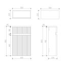 Wish Ribbed WC Unit in Natural Oak Technical Drawing