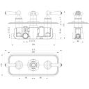 Warwick Brushed Gold Traditional Concealed Valve Shower Pack Spec Drawing