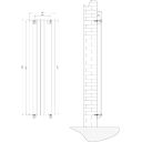 Perth Matt Black Double Vertical Flat Panel Radiator 1800x475mm