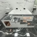 Contemporary bathroom setting showcasing the Carron Celsius Duo Double Ended Carronite Bath 2000x1400mm
