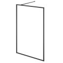Amien Matt Black Clear Glass Bath Screen 1500x800mm