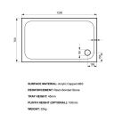 Kstone Rectangular Shower Tray 1200x700mm KS12070 Spec Drawing