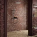 Aqualisa S3 Matt Black Shower Pack on a brown tiled background