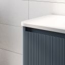 Wish Ribbed Wall Hung Vanity Unit in Blue with White Worktop