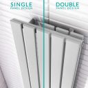 Perth White Double Horizontal Flat Panel Radiator 476x1200mm