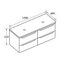 Ellis Wall Hung 1200mm Vanity Unit Spec Drawing