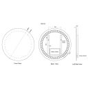 Ciara Round Battery Operated LED Bathroom Mirror 600x600mm Dimension Drawing