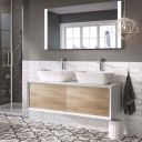 Devlin White & Oak Wall Hung Vanity Unit 1200mm