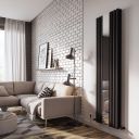 Corex Black Vertical Mirror Radiator - 1800x500mm