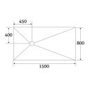 Jackoboard Aqua Flat Offset Drain Wetroom Tray 1500x800mm Spec