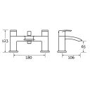 Tear Chrome Bath Shower Mixer Tap - dimensions