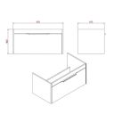 Britton Shoreditch Matt Grey Single Drawer Wall Hung Vanity Unit with Concrete Haze Worktop 850mm