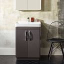 Tavistock Compass Gloss Clay Floor Standing Vanity Unit with Ceramic Basin 600mm