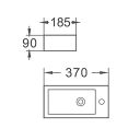Penton Wall Hung Cloakroom Basin Spec Drawing