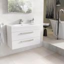 Nante Gloss White Wall Hung Vanity Unit with Ceramic Basin 800mm