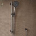 Aqualisa S3 gunmetal slide rail kit on an brown tiled background