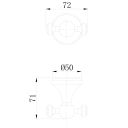Warwick Brushed Gold Traditional Double Robe Hook Dimension Drawing