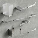 Cubic Chrome 5-Piece Bathroom Accessory Set
