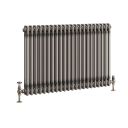 Clement Raw Metal Double Horizontal Column Radiator - 600x1010mm