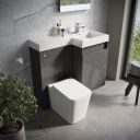 Summers Titanium Grey Right Hand Combination Vanity Basin and WC Unit 900mm
