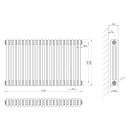 Upton White Triple Horizontal Column Radiator 600x1010mm