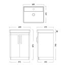Tavistock Compass Gloss Clay Floor Standing Vanity Unit with Ceramic Basin 600mm