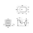 Micheli Carmello Back to Wall Bidet Spec Drawing