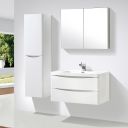 Erin Gloss White Wall Mounted Left Hand Tall Storage Cabinet