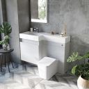 Summers Gloss Light Grey Left Hand Combination Vanity Basin and WC Unit 1200mm