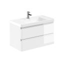 Neon Gloss White Wall Hung Vanity Unit with Resin Basin 900mm