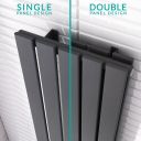 Perth Grey Double Vertical Flat Panel Radiator 1200x612mm