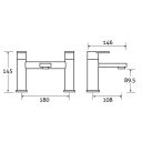 Venture Chrome Bath Filler Tap Dimension Drawing