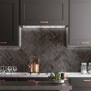 Napoli Negro Gloss Porcelain Brick Tile 200x65mm