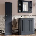 Richmond Midnight Grey Floor Standing Tall Bathroom Storage Cabinet