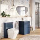 Ellis Royal Blue Floor Standing Vanity Unit with Ceramic Basin 600mm - Roomset
