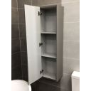Esk Stone Grey Wall Mounted Tall Storage Cabinet with Gunmetal Handle