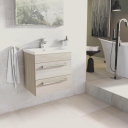 Nante Light Elm Wall Hung Vanity Unit with Ceramic Basin 600mm