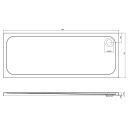 Low Profile Rectangle Shower Tray 1800x700mm Spec Drawing