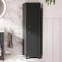 Addison Ribbed Charcoal Grey Tall Bathroom Cabinet