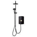 Triton Amala DuElec Matt Black Electric Shower, 9.5kw - Brushed Brass