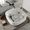 Hateno White Curved Countertop Basin