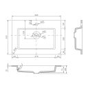 Erin Light Oak Floor Standing Vanity Unit with Grey Glass Basin 600mm